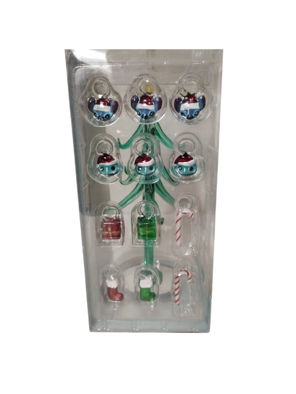 Disney Glass Christmas Tree With Stitch Ornaments and Star Topper - Picture 6 of 7